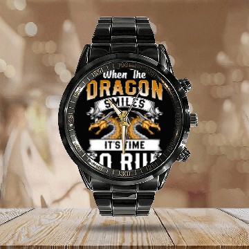 Discover Dragon Mythical Creatures Flies Calendar Steel Band Watch