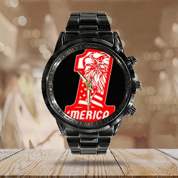 Discover ‘Merica Eagle #1 © WhiteTigerLLC.Com Calendar Steel Band Watch
