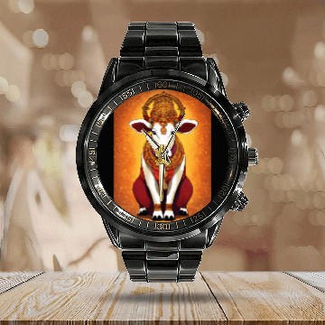 Discover hindu cow goddes art Calendar Steel Band Watch
