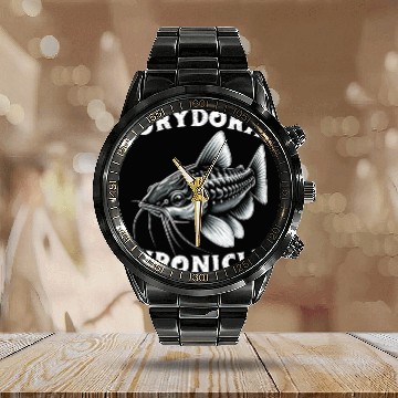 Discover Corydoras Catfish Fish Lover Freshwater Aquarium Calendar Steel Band Watch