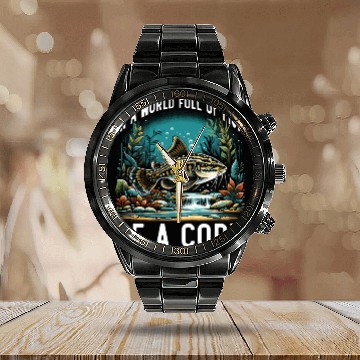 Discover Corydoras Catfish Fish Lover Freshwater Aquarium Calendar Steel Band Watch