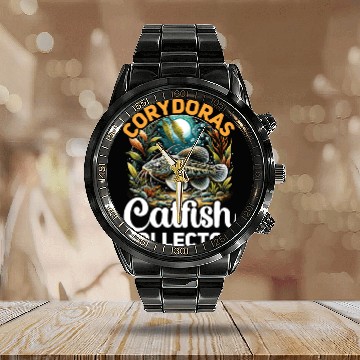 Discover Corydoras Catfish Fish Lover Freshwater Aquarium Calendar Steel Band Watch