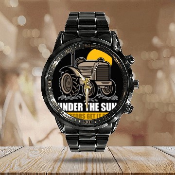 Discover Under the Sun Tractors get it done Calendar Steel Band Watch