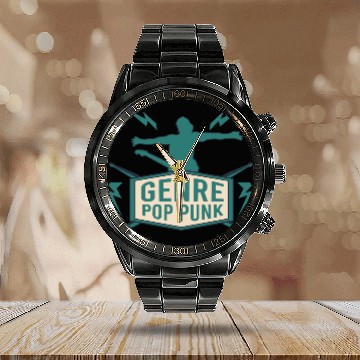 Discover Genre Pop Punk Calendar Steel Band Watch