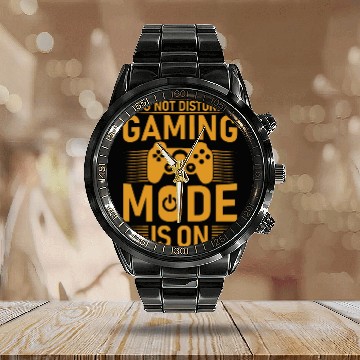 Discover DO NOT DISTURB GAMING MODE IS ON Calendar Steel Band Watch