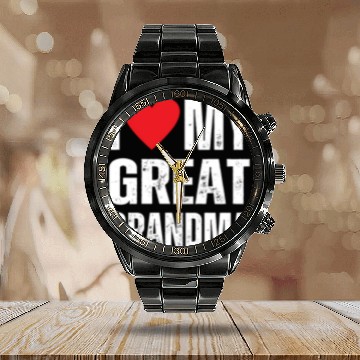 Discover I Love My Great Grandma Calendar Steel Band Watch