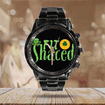 Discover Fit Shaced Funny Irish Drinking ST PATRICKS DAY Calendar Steel Band Watch