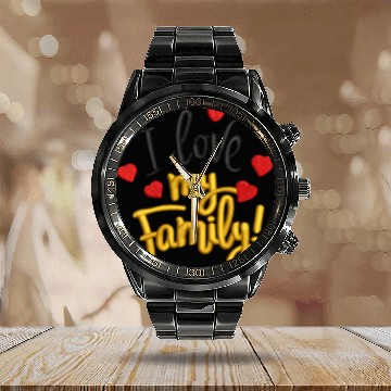 Discover I love my family Calendar Steel Band Watch