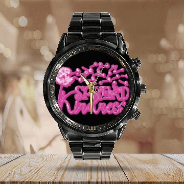 Discover spread kindness like snowflakes Calendar Steel Band Watch