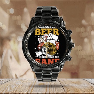 Discover Cribbage And Beer Is Keeping Me Sane for Cribbage Calendar Steel Band Watch