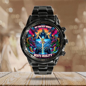 Discover My fantasy world beats reality - Fantasy Calendar Steel Band Watch