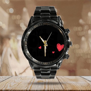 Discover "My dog is my Valentine" / V-Day Calendar Steel Band Watch