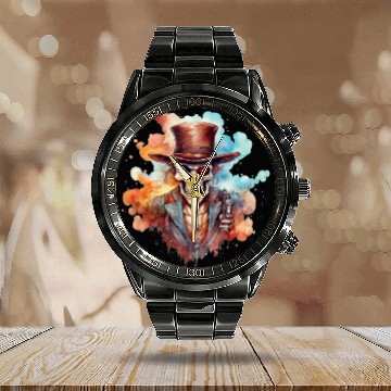 Discover Skull N' Bones Calendar Steel Band Watch