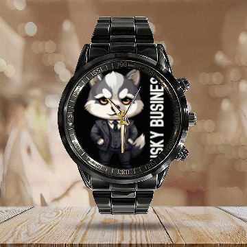 Discover Husky Business - Husky Hustle Calendar Steel Band Watch