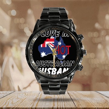 Discover I Love My Hot Australian Husband Wife Calendar Steel Band Watch