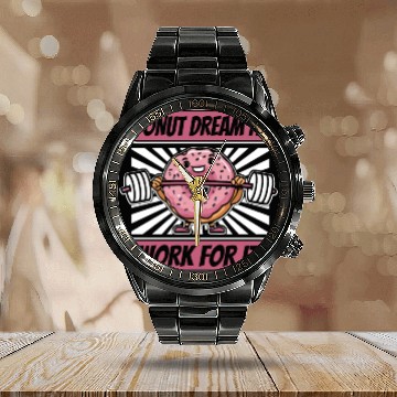 Discover Fitness Donut Donut Gym Calendar Steel Band Watch