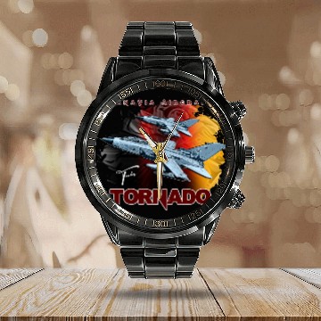 Discover Panavia Tornado European Fighterjet Military Aircr Calendar Steel Band Watch