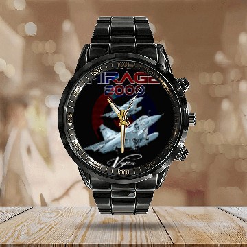 Discover Dassault Mirage 2000 French Vintage Multi-Role Fig Calendar Steel Band Watch