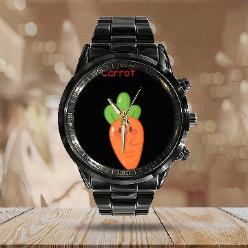 Discover I carrot live without you | flirting, love pun Calendar Steel Band Watch