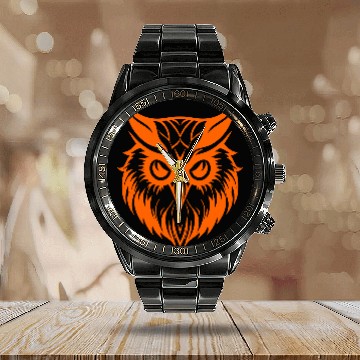 Discover A Owl Icon vector Calendar Steel Band Watch Design