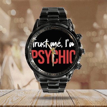 Discover Trust Me, I'm Psychic Celestial Card Decks Calendar Steel Band Watch