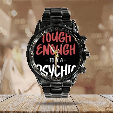 Discover Tough Enough To Be A Psychic Celestial Card Calendar Steel Band Watch