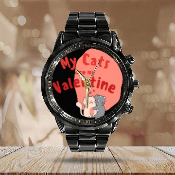 Discover My Cats Are My Valentine Calendar Steel Band Watch