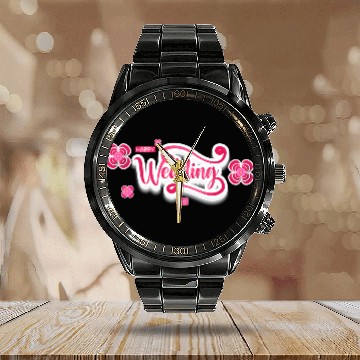 Discover Happy Wedding Calendar Steel Band Watch