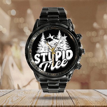 Discover RC Plane Pilot Stupid Tree Calendar Steel Band Watch