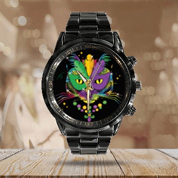 Discover Cat Mask Beads Festival Parade Mardi Gras Calendar Steel Band Watch