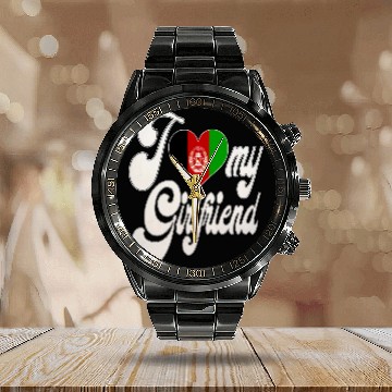 Discover AfghanI Love My Afghanistan Girlfriend Calendar Steel Band Watch