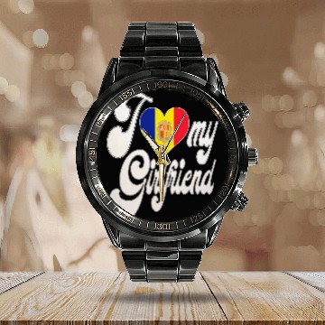 Discover AndorraI Love My Andorran Girlfriend Calendar Steel Band Watch