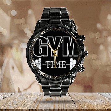 Discover Gym Time Muscle Training Calendar Steel Band Watch