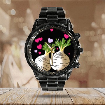 Discover Turnip Love Hearts Valentine's Day Calendar Steel Band Watch