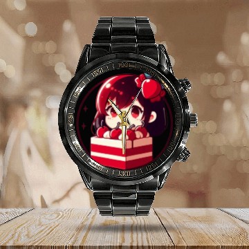 Discover Red Velvet Cake Calendar Steel Band Watch