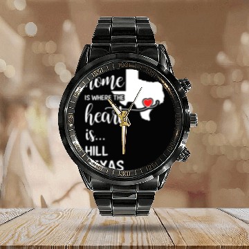 Discover Hill County Texas Is Where My Heart Is Gift Calendar Steel Band Watch