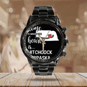 Discover Hitchcock County Nebraska Is Where My Heart Is Calendar Steel Band Watch