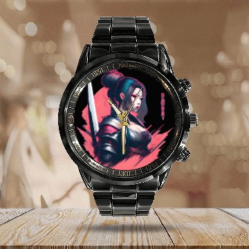 Discover Cyberpunk Samurai Cyberpunk Calendar Steel Band Watch
