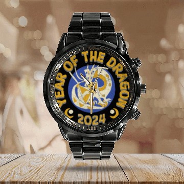 Discover 2024: Year of the Dragon Calendar Steel Band Watch