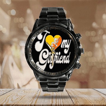 Discover BhutanI Love My Bhutanese Girlfriend Calendar Steel Band Watch