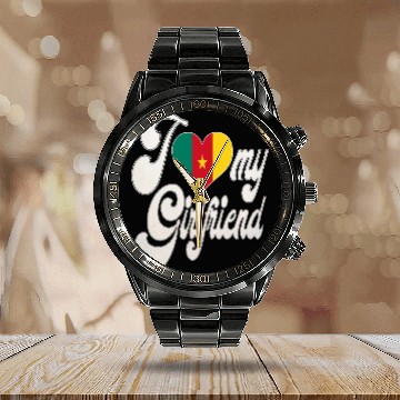 Discover CameroonI Love My Cameroonian Girlfriend Calendar Steel Band Watch