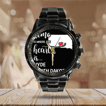Discover Hyde County South Dakota Is Where My Heart Is Gift Calendar Steel Band Watch