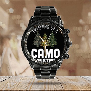 Discover I'm Dreaming Of A Camo Christmas Camouflage Calendar Steel Band Watch
