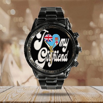 Discover FijiI Love My Fijian Girlfriend Calendar Steel Band Watch