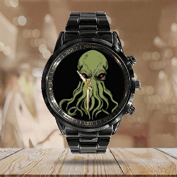 Discover Cthulhu! The Stars are finally right! Calendar Steel Band Watch