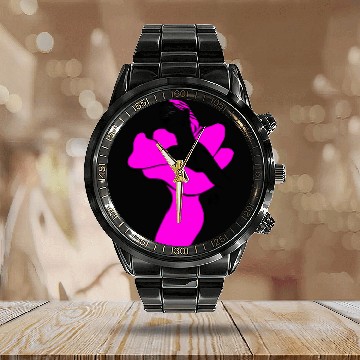 Discover Flower Girl Pink Calendar Steel Band Watch
