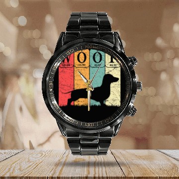 Discover Dachshund Dog Periodic Table Elements Dog Lover Calendar Steel Band Watch