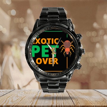 Discover Exotic Pet Lover Spider Calendar Steel Band Watch