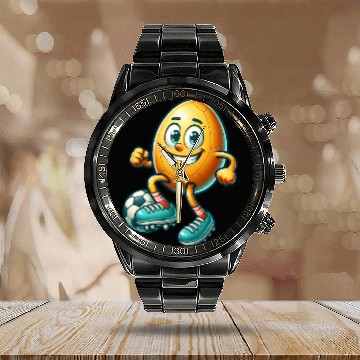 Discover Easter egg football design, footballer Easter Calendar Steel Band Watch
