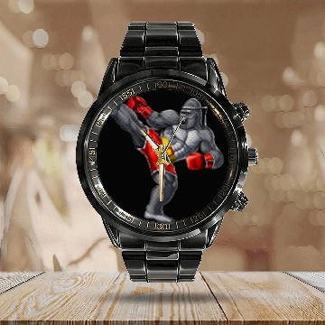 Discover Gorilla Muay Thai Fighter Calendar Steel Band Watch